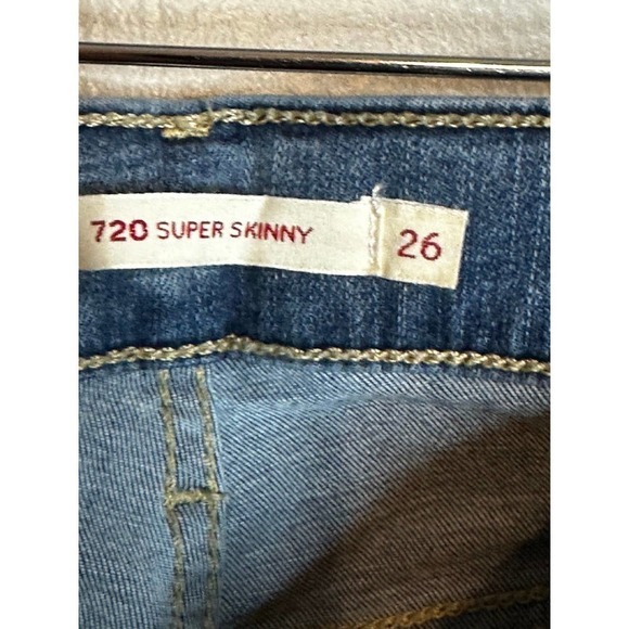 LEVI'S 720 Super Skinny Distressed Jeans - Size 26 - Picture 3 of 5